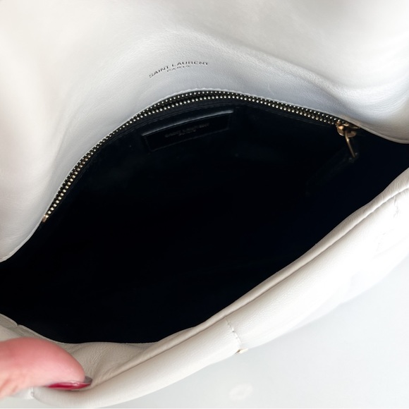 Authentic YSL Saint Laurent Small Leather Puffer Shoulder Bag in Crema Soft - Picture 11 of 16